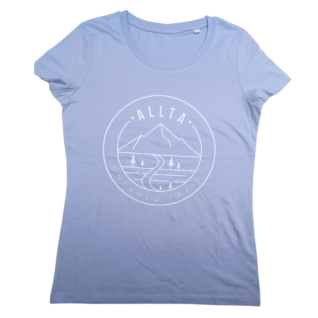 Women's Double Mountain Organic Cotton T-shirt - Serene Blue