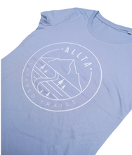 Load image into Gallery viewer, Women's Double Mountain Organic Cotton T-shirt - Serene Blue