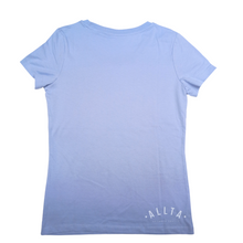Load image into Gallery viewer, Women's Double Mountain Organic Cotton T-shirt - Serene Blue