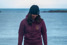 Load image into Gallery viewer, Women's Double Mountain Organic Cotton Hoodie - Burgundy