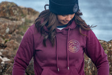 Load image into Gallery viewer, Women's Double Mountain Organic Cotton Hoodie - Burgundy