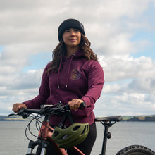 Load image into Gallery viewer, Women's Double Mountain Organic Cotton Hoodie - Burgundy