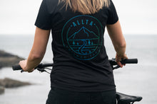 Load image into Gallery viewer, Women&#39;s Double Mountain Recycled Riding Tech Tee - Black
