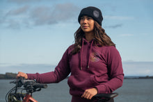 Load image into Gallery viewer, Women&#39;s Double Mountain Organic Cotton Hoodie - Burgundy
